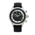 Timex Men's World Time Black Dial Black Leather Strap Watch