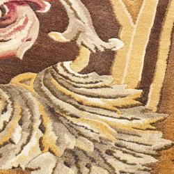 Asian Hand-knotted Savonnerie Brown Wool Rug (8' x 10')