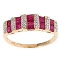 Dyach 14k Yellow Gold Ruby and Diamond Accent Fashion Ring
