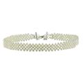 Pearls For You Sterling Silver Freshwater Pearl 5-Strand Adjustable Choker (4-4.5 mm)
