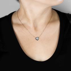 14k Rose Gold 1ct TDW Diamond Heart Necklace (G-H, SI1-SI2)