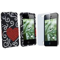 Heart Case/ Screen Protector for Apple iPhone 4