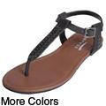 Glaze by Journee Co Women's 'Blake-18' Woven Accent T-strap Sandals