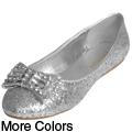 Liliana by Journee Co Women's 'Zoom-27' Bow Detail Glitter Flats