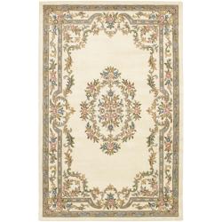 Hand-tufted Mandara Oriental Ivory Wool Rug (9' x 13')