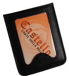 Castello 'Romano' Black Leather Money Clip
