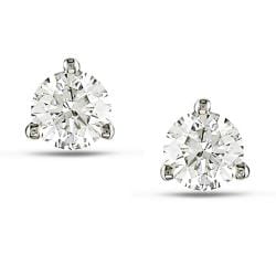 14k White Gold 1/2ct TDW Diamond Martini Stud Earrings (H-I, SI2)