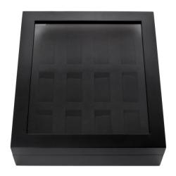 Collectors 12-slot Black MDF Watch Box