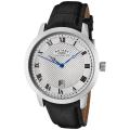 Rotary Men's Silver Textured Dial Black Leather Watch