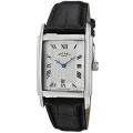 Rotary Men's Silver Textured Dial Black Leather Watch