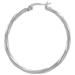 Stainless Steel Twisted Hoop Earrings