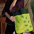 Cotton 'Lemon Lime Spring' Large Tote Bag (Thailand)