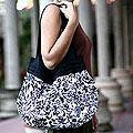 Cotton 'Winter's Memoirs' Large Batik Hobo Shoulder Bag (Indonesia)
