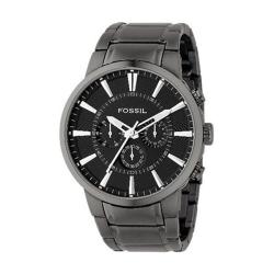 Fossil Men's Ion-plated Stainless Steel Black Dial Chronograph Watch