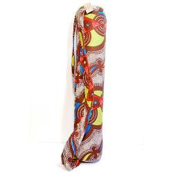 Dutch Wax Cloth Brown, Red, Green and Blue Tripod Bag (Rwanda)