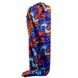 Dutch Wax Cloth Indigo, Purple and Red Tripod Bag (Rwanda)