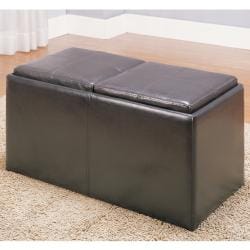 Landon Dark Brown Bi-cast Vinyl Storage Bench