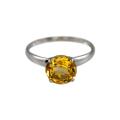 10k White Gold Citrine Solitaire Ring