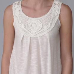Coolwear Junior's Embellished Neckline Sleeveless Top