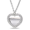 18k White Gold 3/8ct TDW Diamond Heart Necklace (G-H, SI1-SI2)