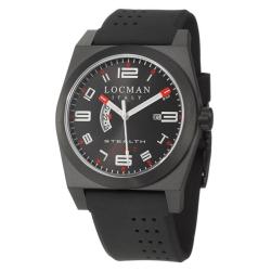 Locman Men's 'Sport' Black Titanium and Rubber Quartz Date Watch