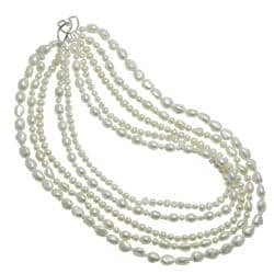 Pearls for You Five-strand White Freshwater Pearl Necklace (4 mm - 11 mm)