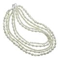 Pearls for You Five-strand White Freshwater Pearl Necklace (4 mm - 11 mm)