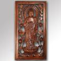Suar Wood Buddha Standing Wall Plaque (Indonesia)