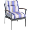 Bria Stripe Outdoor Brown/ Purple Club Chair Cushion