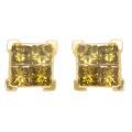 14k Yellow Gold 1/2ct TDW Yellow Diamond Stud Earrings