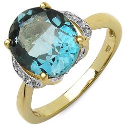 Malaika Sterling Silver Oval-cut Blue Topaz Ring