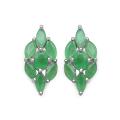 Sterling Silver Genuine Emerald Earrings