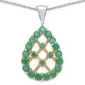 Malaika Sterling Silver Genuine Emerald Two-Tone Necklace