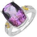 Malaika Sterling Silver Amethyst and White Topaz Ring