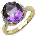 Sterling Silver Oval-cut Amethyst Ring