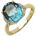 Malaika Sterling Silver Oval-cut Blue Topaz Ring
