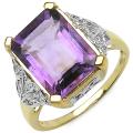 14k Gold over Sterling Silver Amethyst and White Topaz Ring