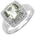 Malaika Sterling Silver Topaz and Green Amethyst Ring