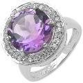 Sterling Silver Topaz and Amethyst Ring