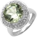 Malaika Sterling Silver Topaz and Green Amethyst Ring