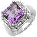 Sterling Silver Topaz and Amethyst Ring