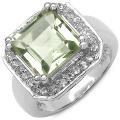 Sterling Silver Topaz and Green Amethyst Ring