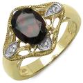 Malaika Sterling Silver Garnet Two-Tone Ring