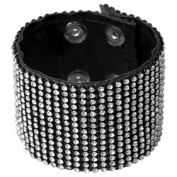Journee Collection Women's Rhinestone Embellished Snap Bracelets