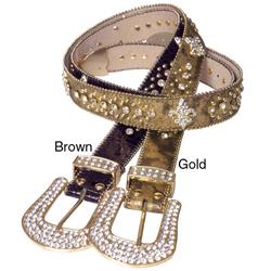 Journee Collection Women's Rhinestone and Stud Embellished Belt