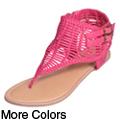 Liliana by Journee Women's 'Cesare-6' Woven Accent T-strap Sandals