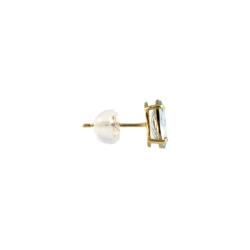 10k Yellow Gold Oval-cut Aquamarine Stud Earrings