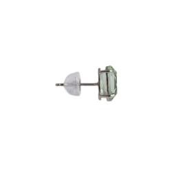 10k White Gold Oval-cut Green Amethyst Stud Earrings