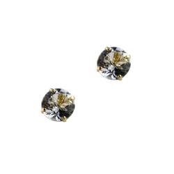 10k Yellow Gold Aquamarine Stud Earrings