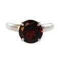 10k White Gold Garnet Solitaire Ring